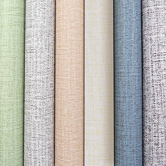 Yancorp 15.7"x787"/65.6' Textured Fabric Wallpaper Faux Grasscloth Peel and - Image 6