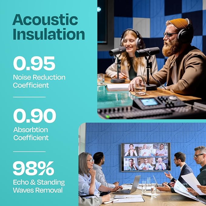 Acoustic Panels 12-Pack Soundproof Wall Panels 12"x12"x0.4" Decorative Sound - Image 3
