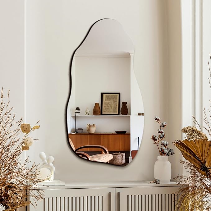 TRAHOME 32'' x 18'' Irregular Asymmetrical Wall Mirror - Image 7