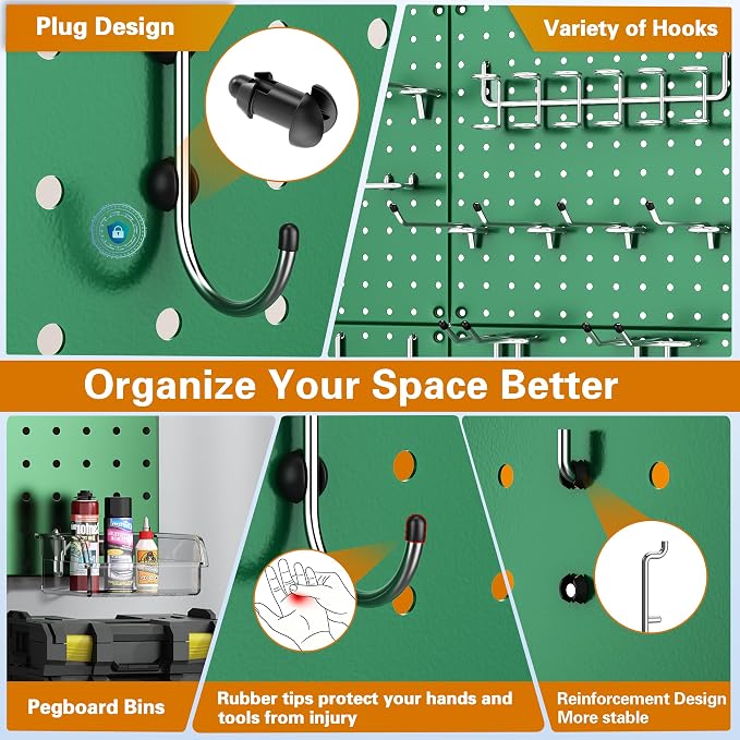 PegBoard, Heavy Duty Peg Board for Walls Home, Garage Tool Storage, Craft Room - Image 8