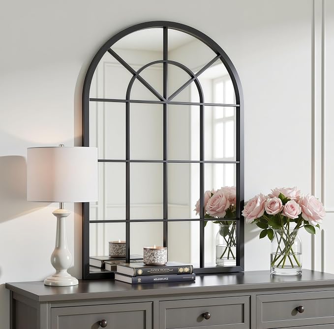 Arch Wall Mirror Mounted Decorative, Arched Window Pane Mirror - Image 2