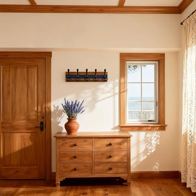 SKOLOO Rustic Wall Mounted Coat Rack - Image 4