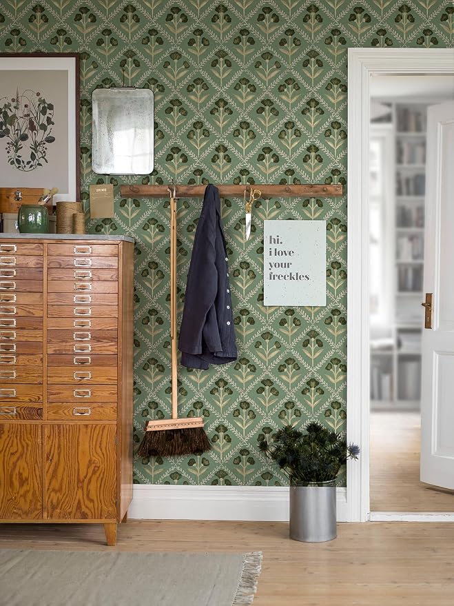 Orainege Peel and Stick Wallpaper Vintage Floral Wall Paper Boho Contact Paper - Image 4