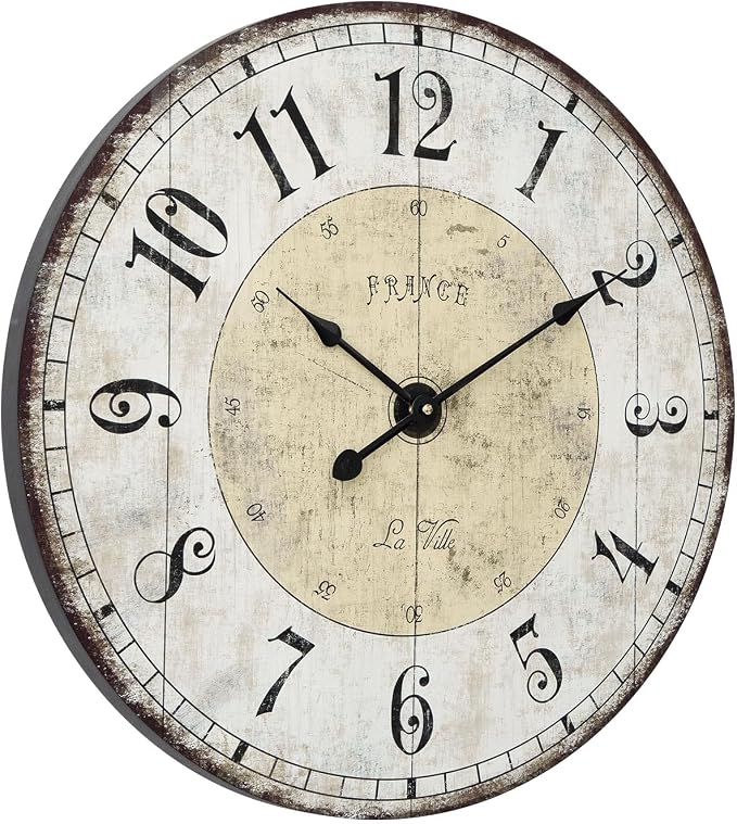 24 Inch Large Wall Clock, Rustic Round Farmhouse Wall Clocks - Image 8