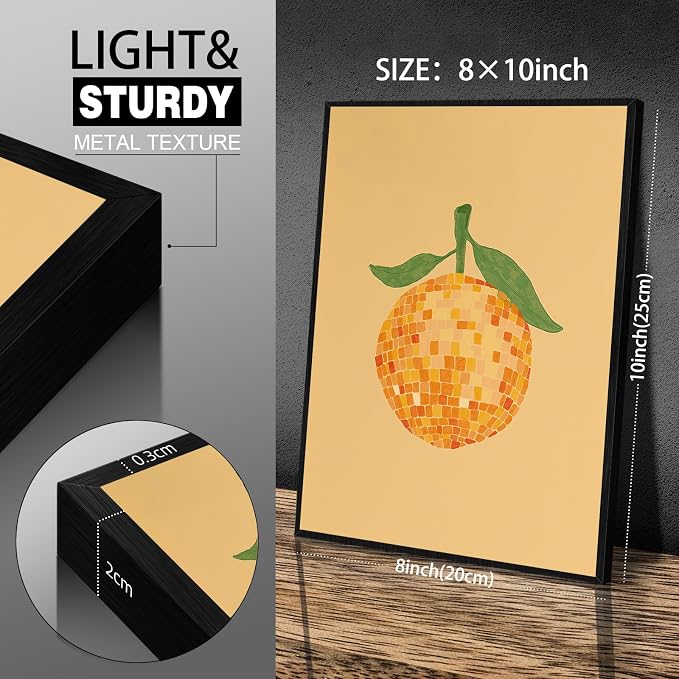 Retro Funky Orange Canvas Wall Art Fashion Disco Ball Aesthetic Posters 08x10 - Image 2