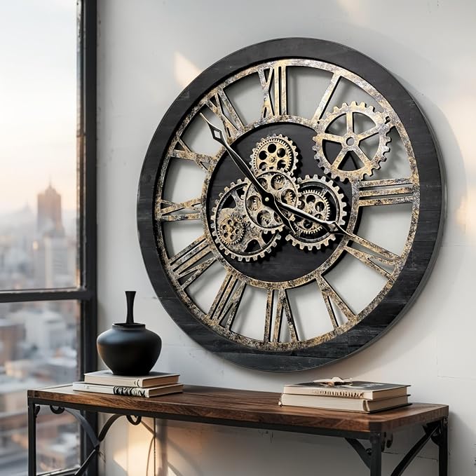 ImprovingLife The Gears Clock The Original Real Moving Gear Wall Clock Vintage - Image 3