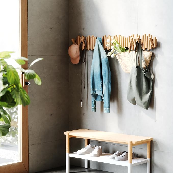 Umbra Picket Wall-Mounted Coat Rack Rail Hook - Image 3