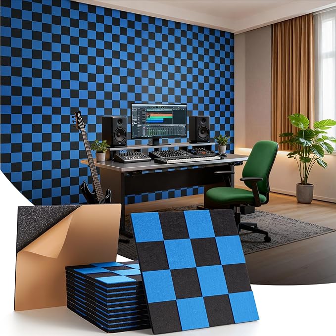 Soundproof Wall Panels Self-adhesive, Acoustic Panels 12 Pack Wall Panels by Soundsbay
