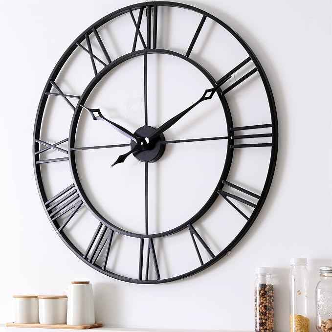 CLXEAST 30 Inch Large Wall Clock Modern, Oversized Roman Numeral Decorative - Image 2