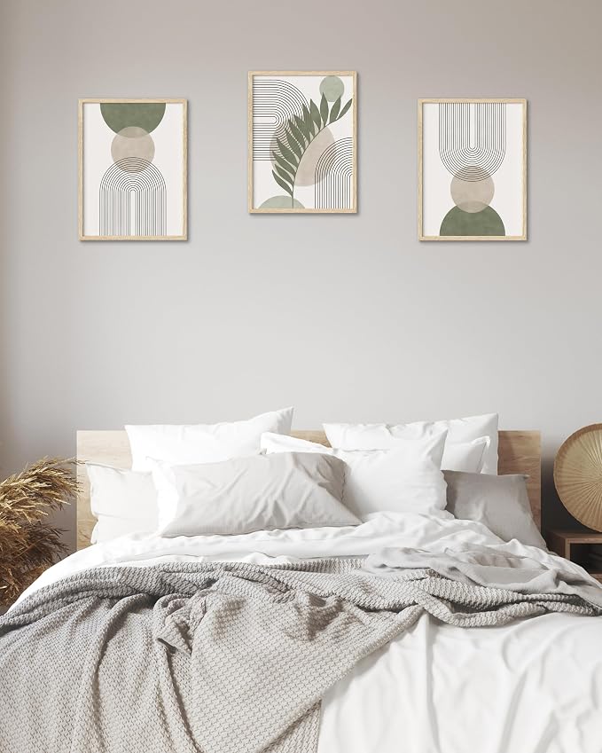 HesenDot Unframed Boho Sage Green Canvas Prints, 12x16in Botanical Line Wall Art - Image 3