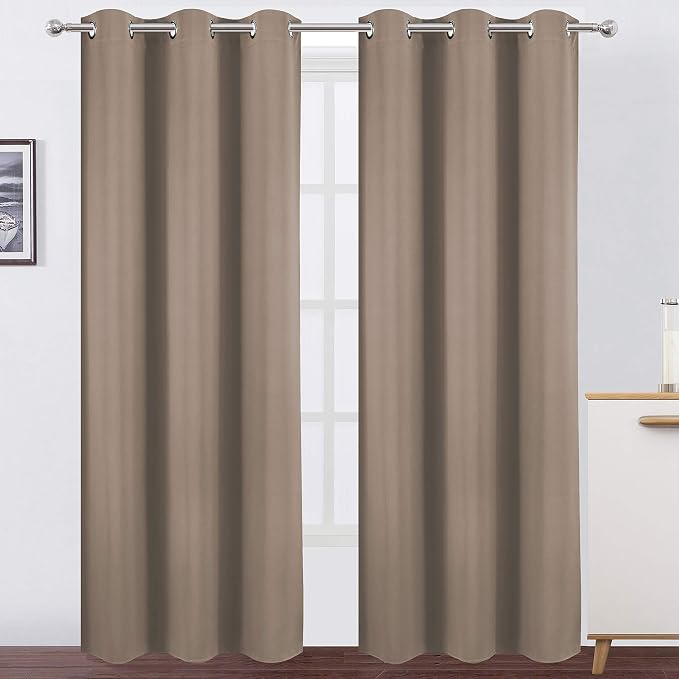 LEMOMO Cappuccino Thermal Blackout Curtains/42 x 95 Inch/Set of 2 Panels Room - Image 2
