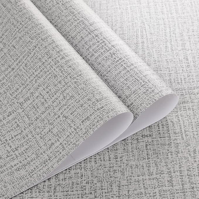 Grey Grasscloth Peel and Stick Wallpaper 17.7inchx118.1inch Textured Wallpaper - Image 5