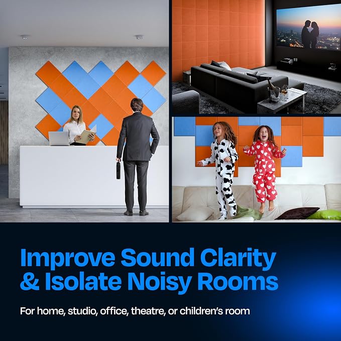 Acoustic Panels 12-Pack Soundproof Wall Panels 12"X12"X0.4" Sound Panels High - Image 4