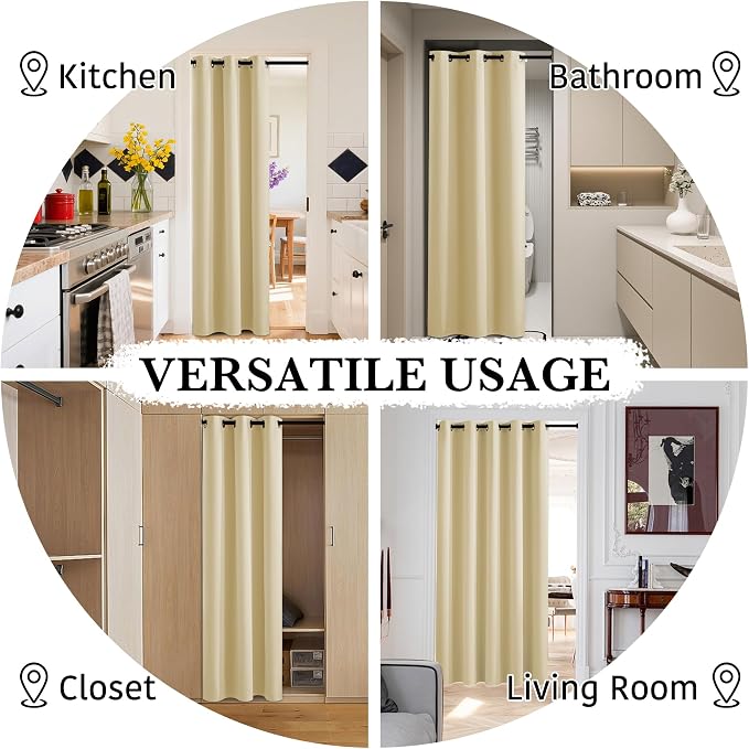 RYB HOME 100% Blackout Room Divider Curtains - Image 5