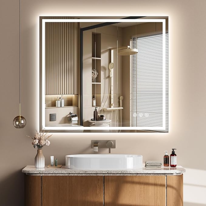 40x36 Inch LED Lighted Bathroom Mirror by Unknown