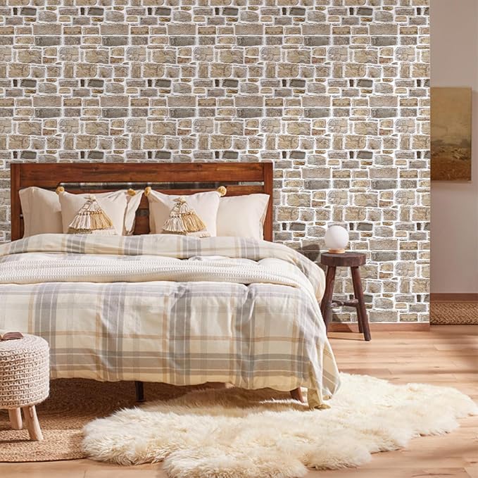 Commomy 10 Pcs 3D Stone Wall Panels Peel and Stick - Image 9