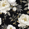 Laatse Dark Floral Wallpaper Peel and Stick Boho Wallpaper 17.5in x393in White by Laatse