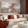 Brown and Gold Canvas Wall Art Colorful Abstract Minimalist Framed Prints by MLART99
