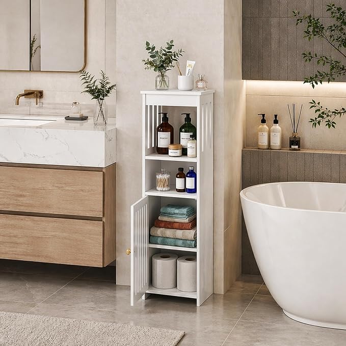 Narrow Bathroom Storage Cabinet, 5-Tier Slim Organizer - Image 2