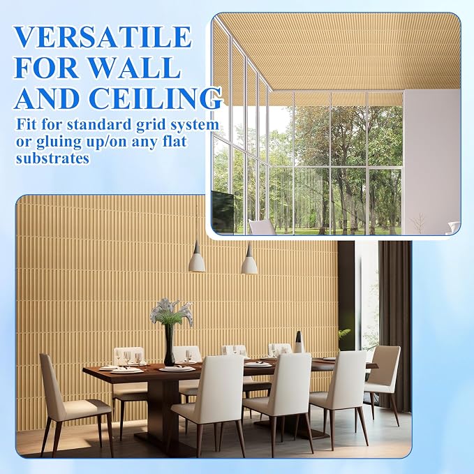 Nuanchu 32 Pcs 3D Slat Wall Panels, Paintable Waterproof Textured Tiles - Image 6