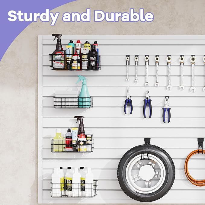 SMARTSTANDARD 30PCS Slatwall Accessories, Includes 4PCS Wall Baskets and 26PCS - Image 3