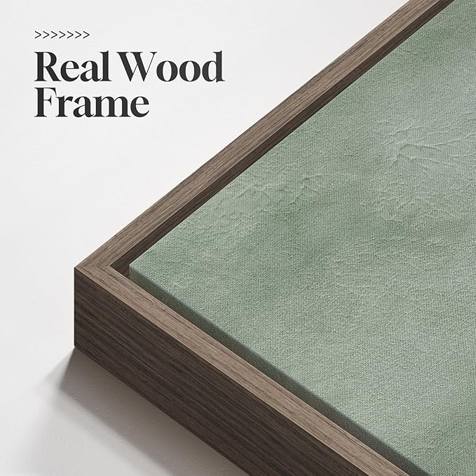 Framed Sage Green Abstract Wall Art, Modern Canvas Prints Artwork - Image 5