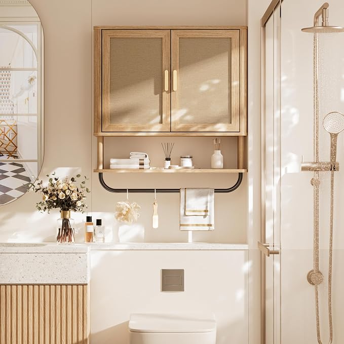INNOD Rattan Bathroom Wall Cabinet - Image 5