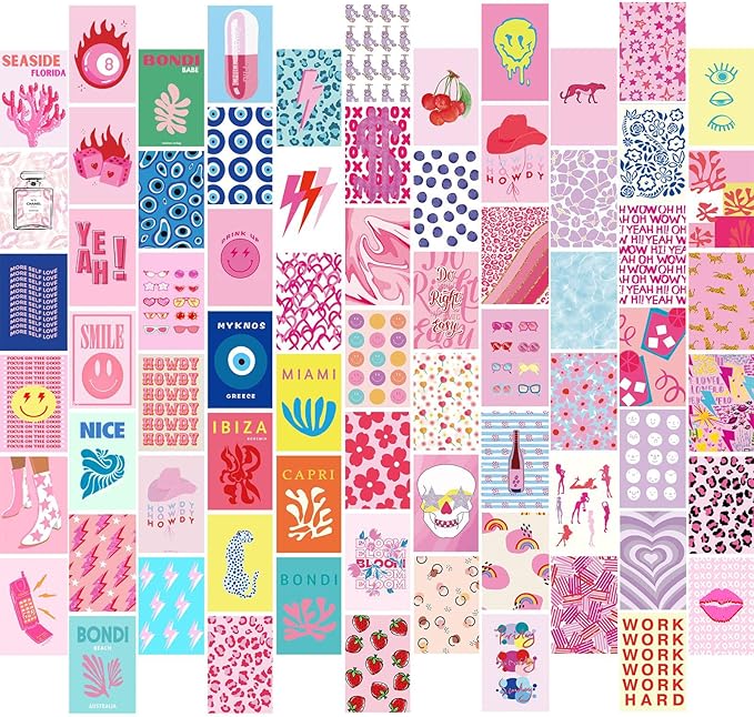 KBKBART 70pcs Preppy Room Decor, Aesthetic Pictures, Cute Trendy Pink Photo by KBKBART