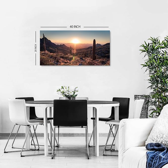 Sunset Sonoran Desert Wall Art Cactus Decor Arizona Mountain Wall Art Pictures - Image 3