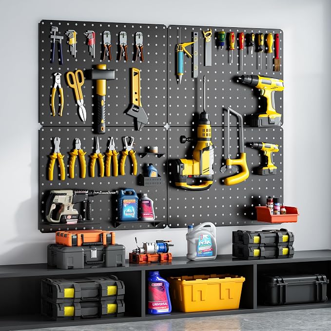 Peg Board, Includes 4 Pack Black Peg Board Panels - Image 6