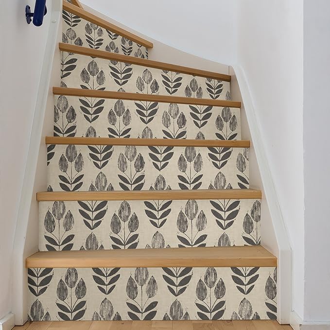 NuWallpaper Folk Tulip Peel and Stick Wallpaper, Textured Removable Wallpaper - Image 7