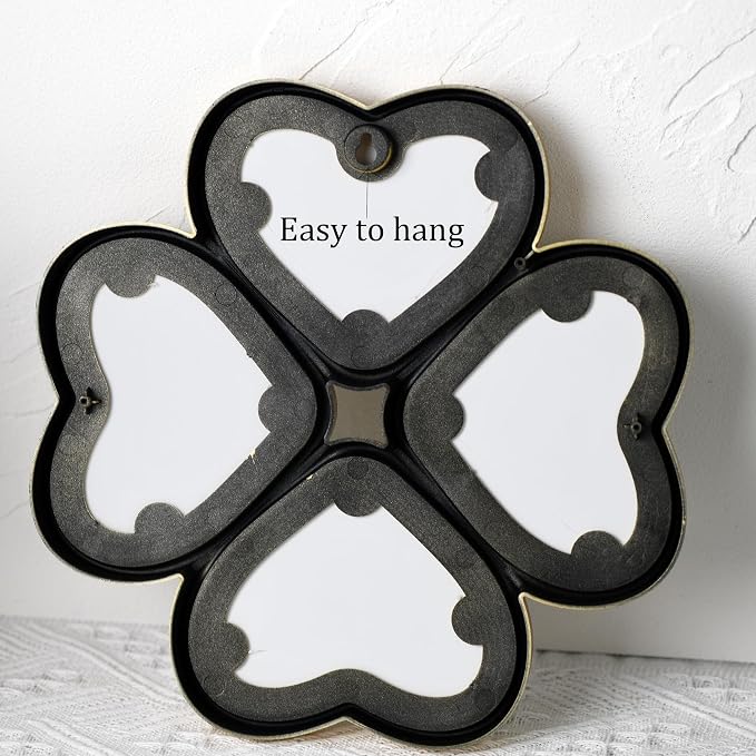 Small Decoritive Heart Wall Mirrors Set of 3, Decorative Four-Leaf Clover Mirror - Image 7