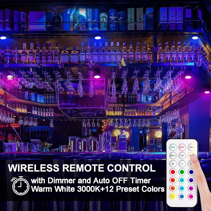 BLS LED Puck Lights with Remote Control, Wireless Under Cabinet & Closet - Image 7