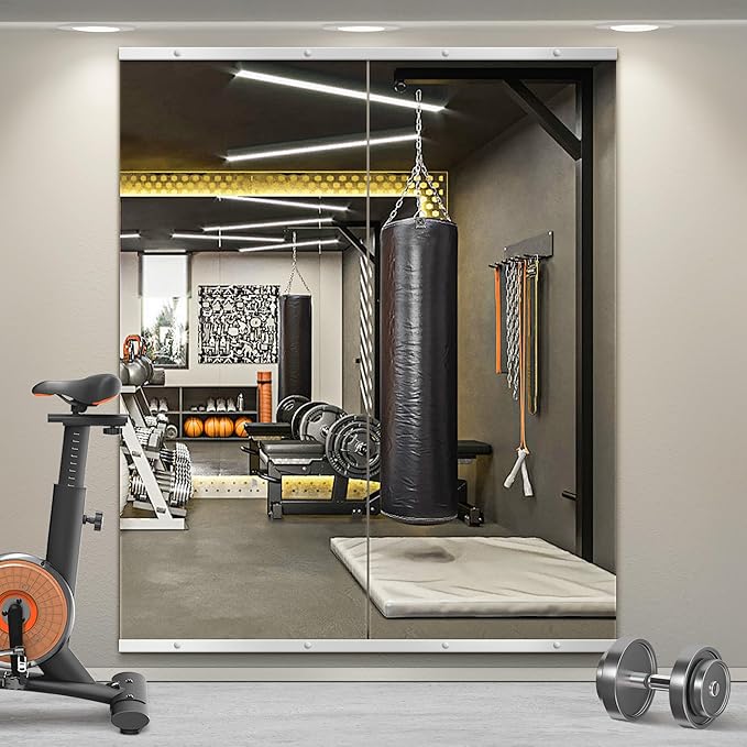TRAHOME Home Gym Mirror for Wall, Glass Frameless Body Large Mirror for Home Gym by TRAHOME