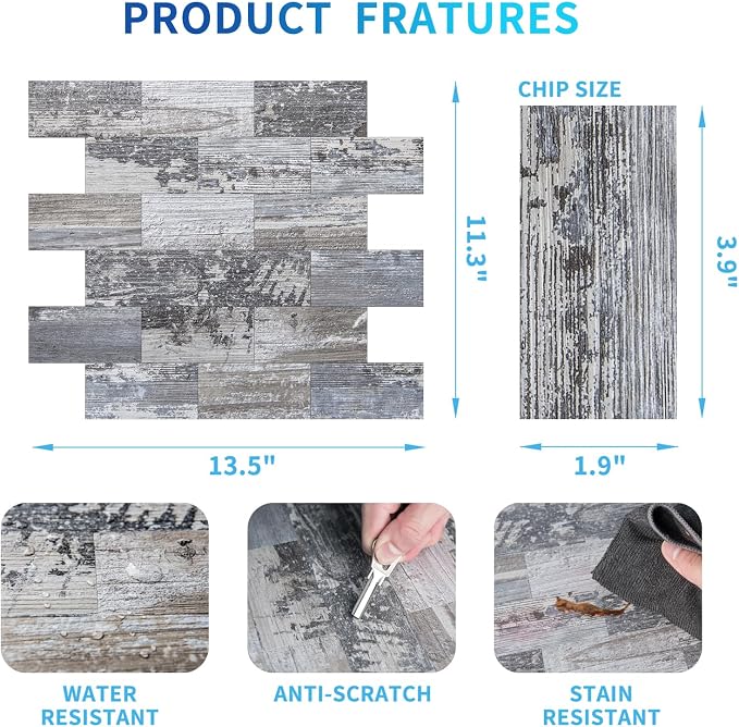 Art3d 10-Sheet Peel and Stick Backsplash PVC Wall Tile, Stickon Tile - Image 6