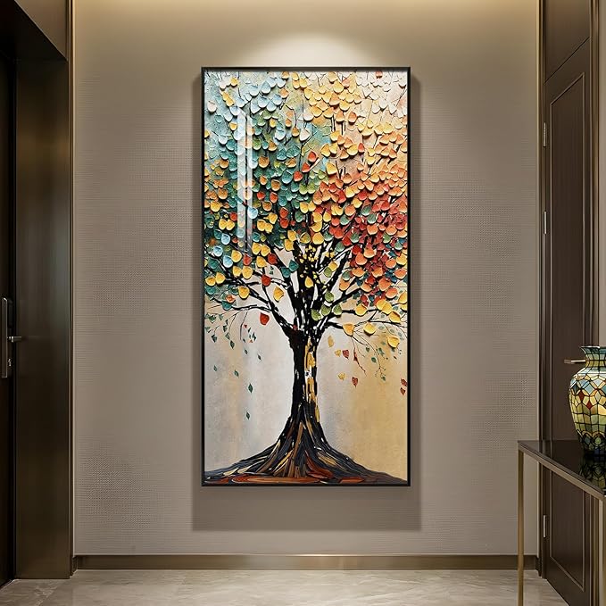 Large Framed Vertical Tree of Life Wall Art by Cuspin