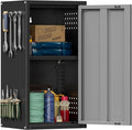 Metal Garage Wall Cabinet with 1 Door, 13.78'' Wide Wall Mounted Tool Cabinets by Yoonkool