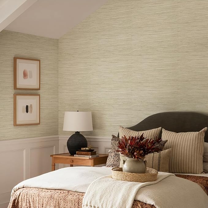 JiffDiff Grasscloth Wallpaper Peel and Stick Cream Grassweave Peel & Stick - Image 4