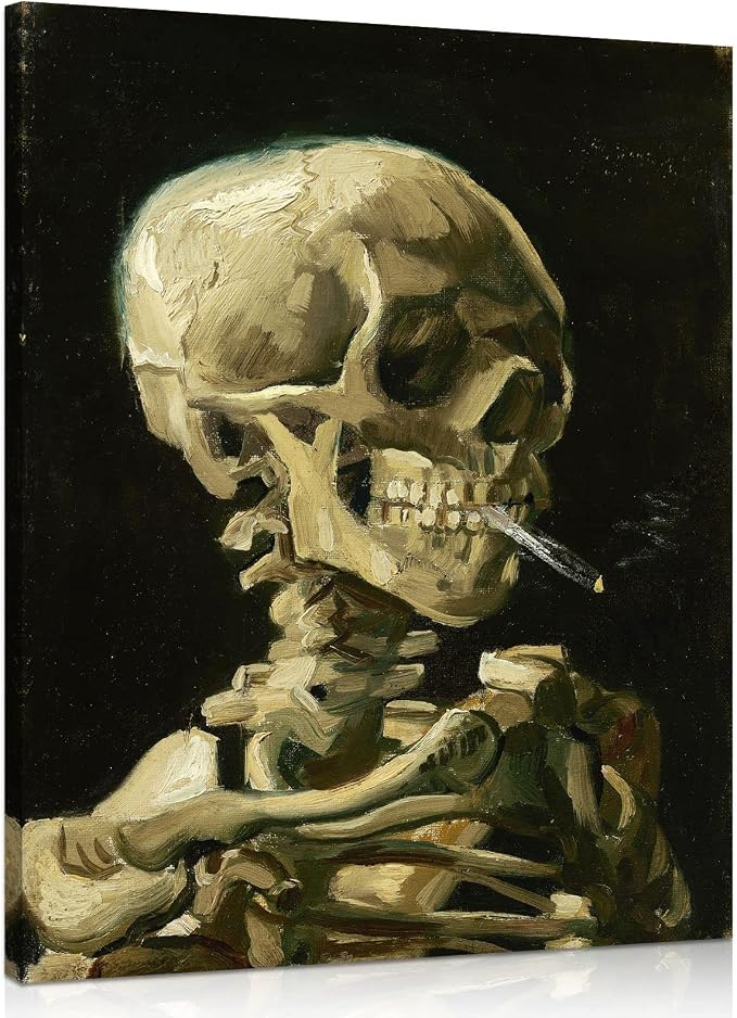 1 KINGO Van Gogh Canvas Wall Art: Skull of a Skeleton - Image 2