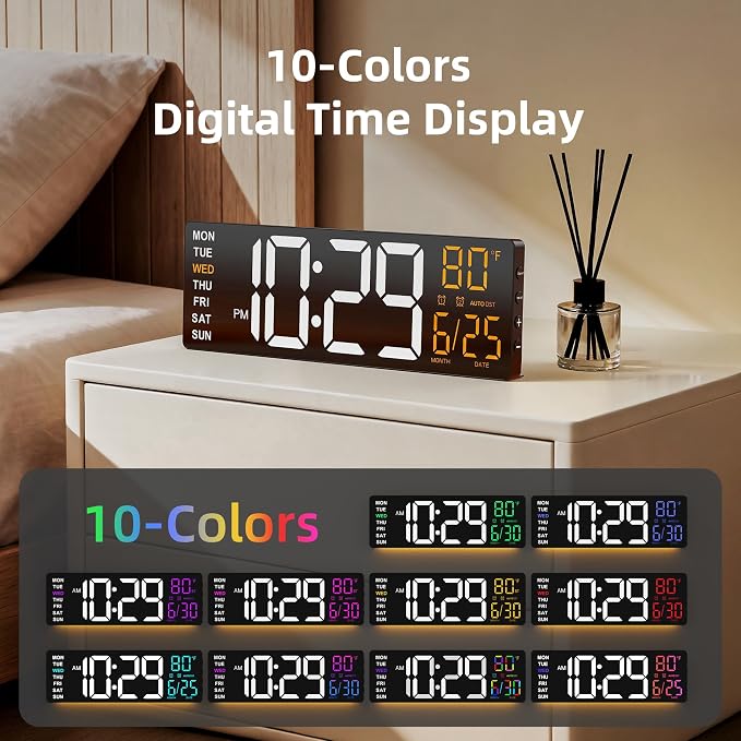 EASYERA 16.5" Large Digital Wall Clock - Image 5