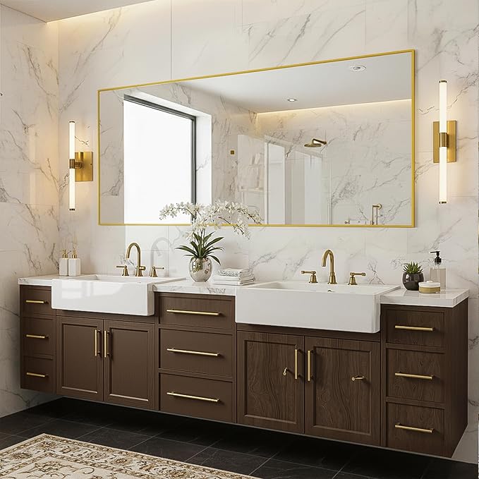 FICTOR Bathroom Vanity Mirror-Gold, 60x30 Inch, Shatterproof & Anti-Rust - Image 7