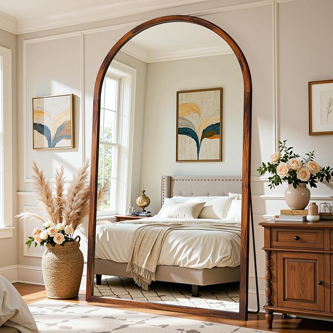 Full Length Mirror 82"×44" Floor Mirror Standing Tall Mirror, Arched Stand up by AntokMirror