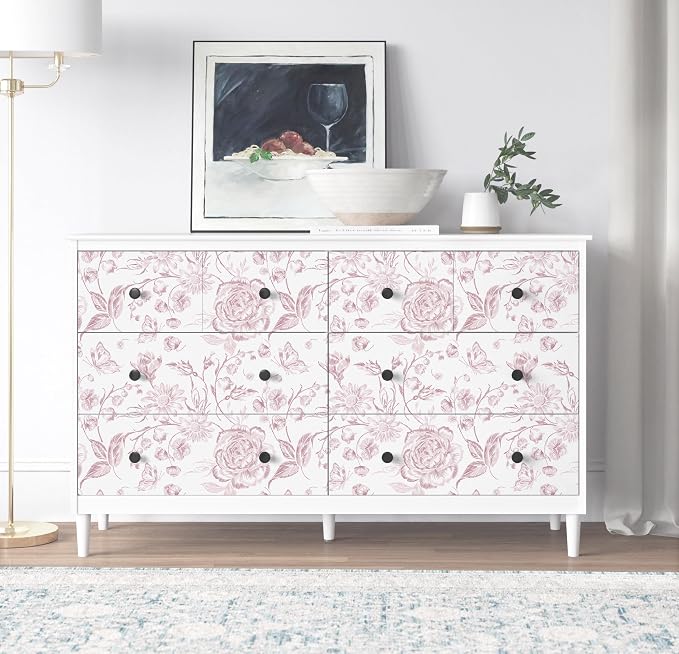 Yasinet Floral Peel and Stick Wallpaper Pink Floral Wallpaper Boho Pink Contact - Image 3