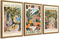 SYWENNOI 3 Pieces Wood Framed Italy Scenes Canvas Wall Art, Tuscan Wall Decor by SYWENNOICanvasWallArt