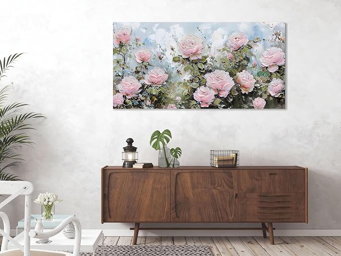 Ardemy Flower Wall Art Canvas Art Wall Decor, Floral Painting Textured Picture - Image 5