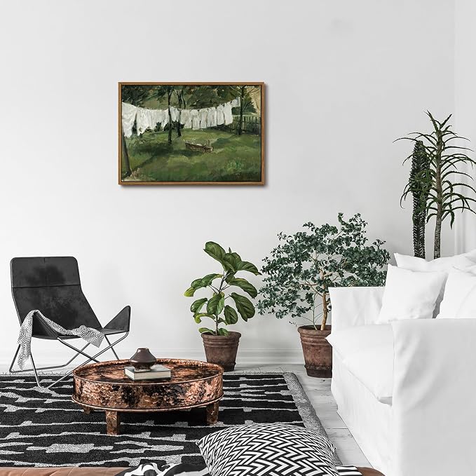 OIQArtOIQ Vintage Landscape Canvas Wall Art Framed Natural Scenery Painting - Image 6