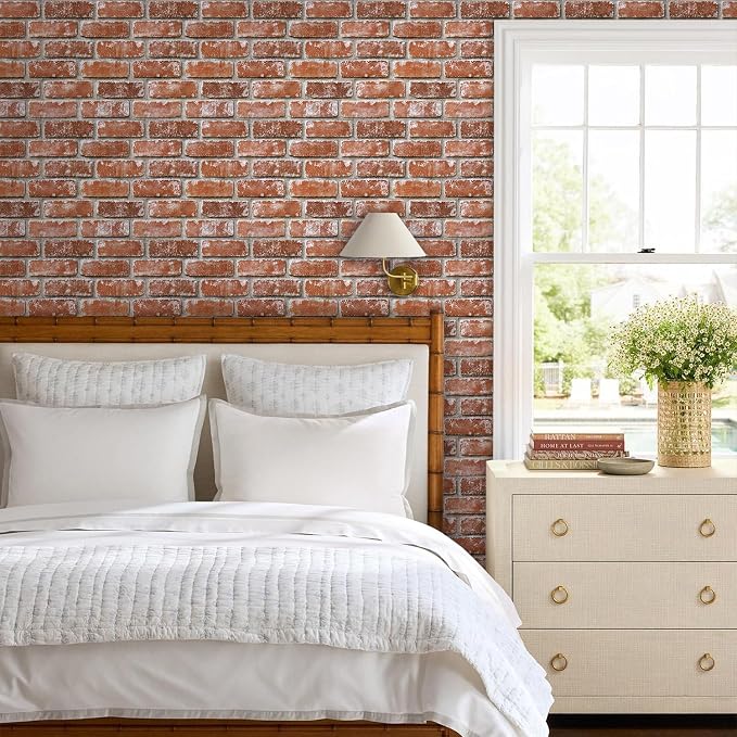 3D Peel and Stick Faux Brick Wall Panels 11.8" x 11.8" 10-Pack, Small - Image 11