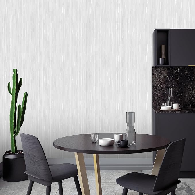 White Grasscloth Peel and Stick Wallpaper Modern Grasscloth Wallpaper 15.7" x - Image 5