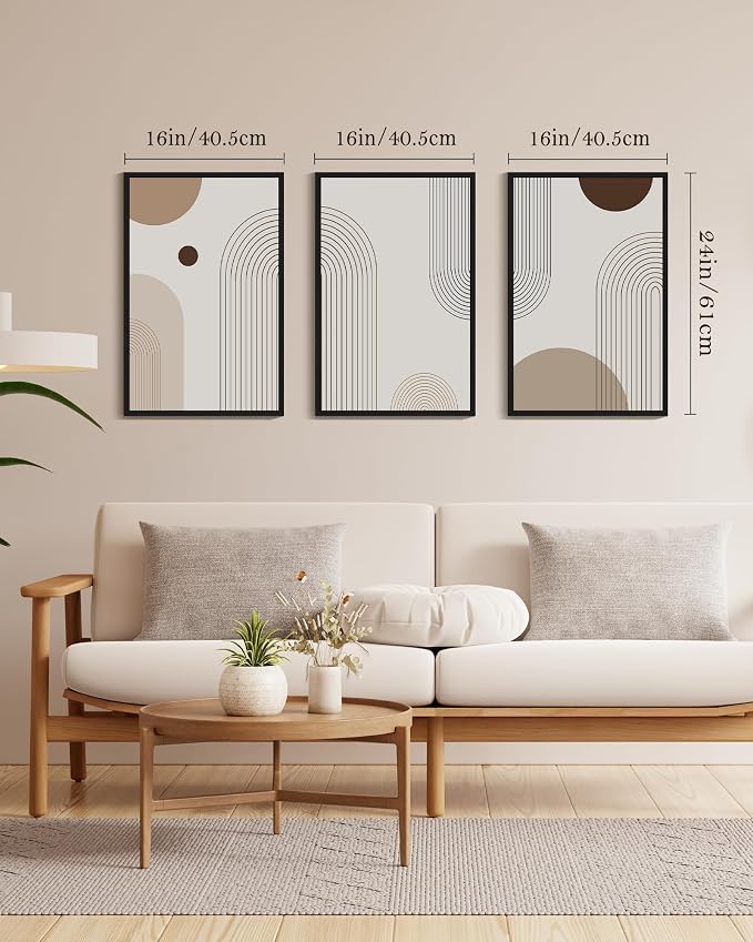 PHOPAGO Boho Wall Art Minimalist Bohemain Framed Wall Printing 16x24in Abstract - Image 5