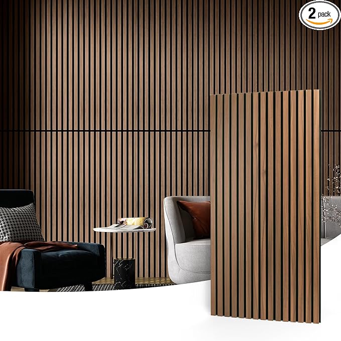 Art3d 2 Wood Slat Acoustic Panels by Art3d